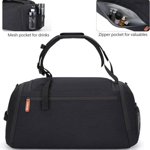 NWT! 38L Convertible Lightweight Duffel Backpack - Nylon/Polyester/Faux Leather - Picture 4 of 16